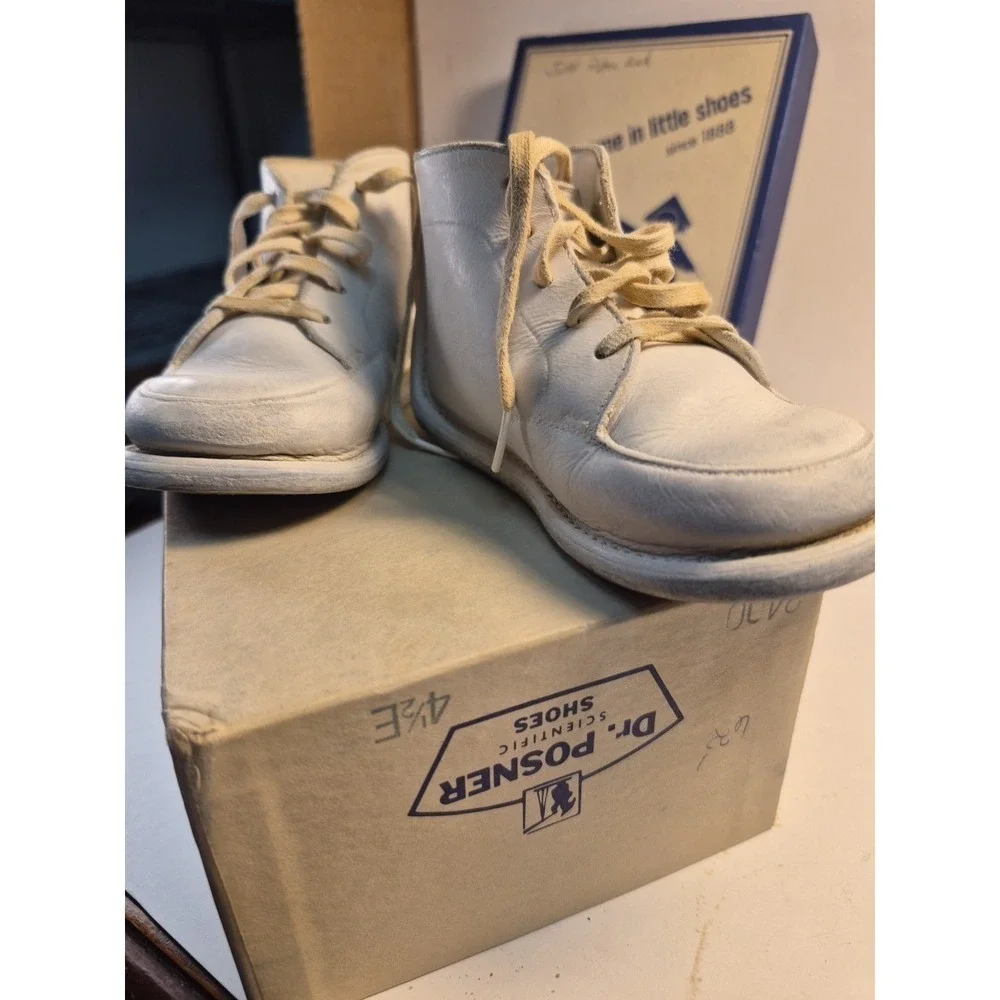 Dr. Posner Scientific Shoes for Babies Size 4 1/2 E White Vtg. With Box Rare